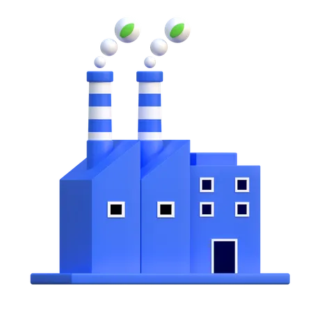 Eco Friendly Factory Icon Earth Day 3 D Illustration 3D Icon
