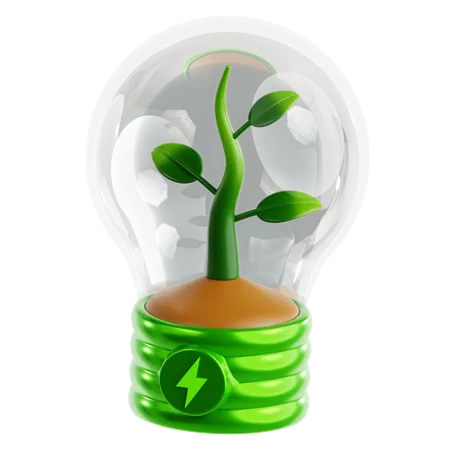 Eco Light Bulb  3D Icon