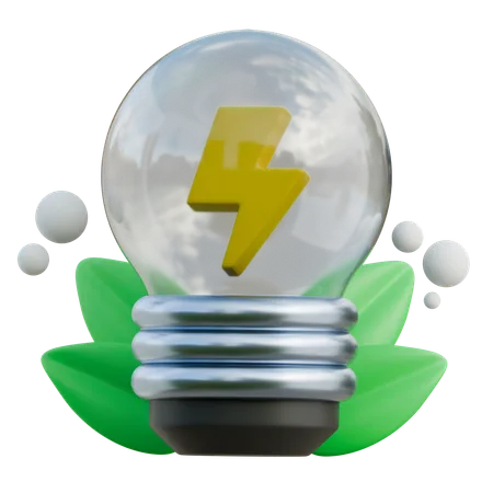 Eco Light Bulb  3D Icon