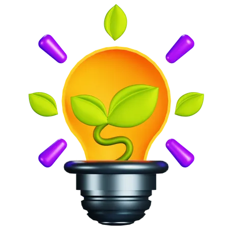 Eco Lightbulb  3D Icon