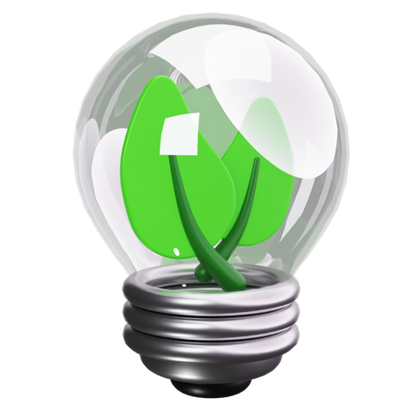 Eco Lightbulb  3D Icon