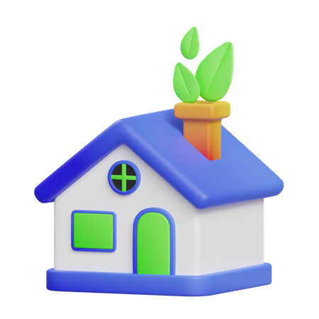 Maison écologique  3D Icon