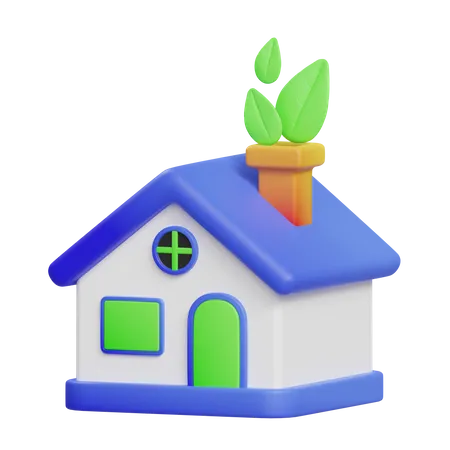 Maison écologique  3D Icon