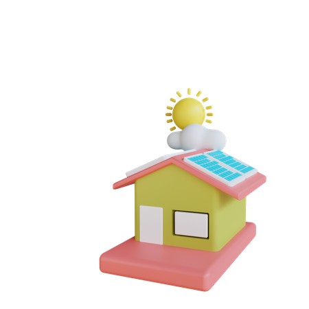 Maison écologique  3D Icon