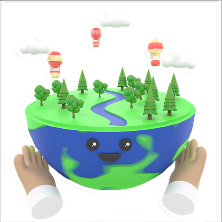 Eco Planet  3D Illustration