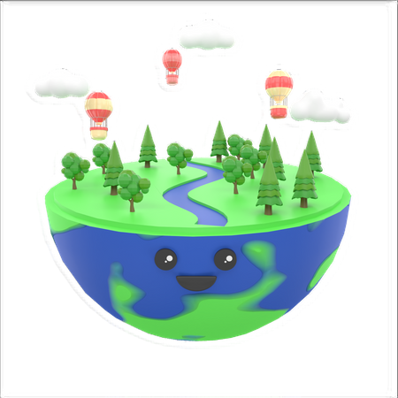 Eco Planet  3D Illustration