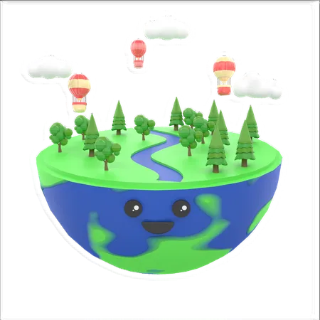 Eco Planet  3D Illustration