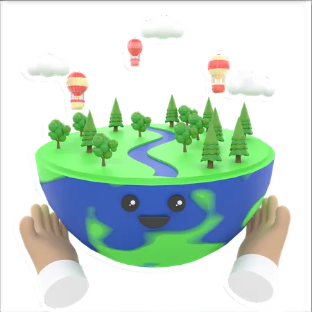 Eco Planet  3D Illustration