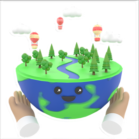 Planeta ecológico  3D Illustration