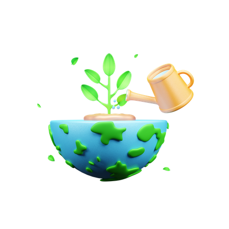 Eco Planting  3D Icon