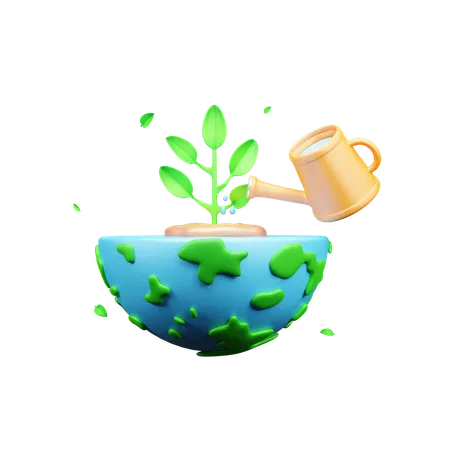 Eco Planting  3D Icon