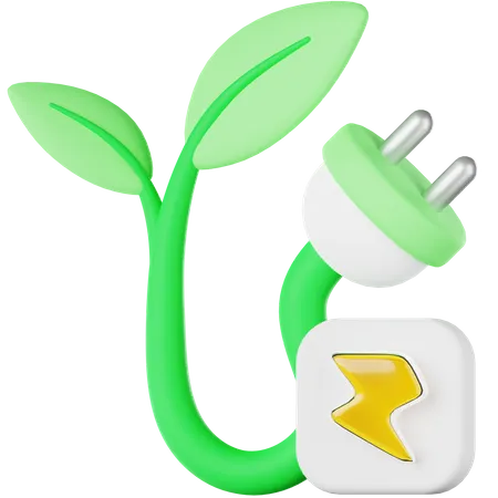 Plug-in ecológico  3D Icon