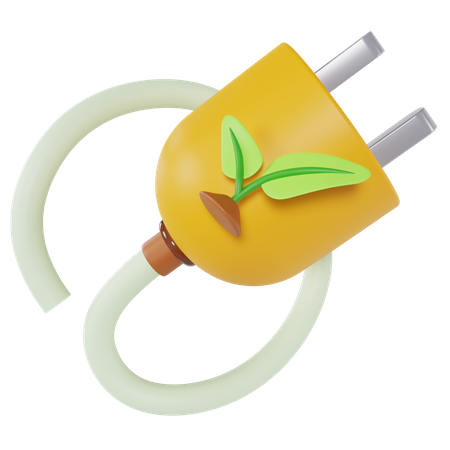 Eco Power Plug  3D Illustration