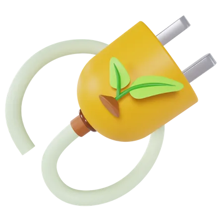 Eco Power Plug  3D Illustration