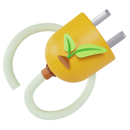 Eco Power Plug 3D Illustration