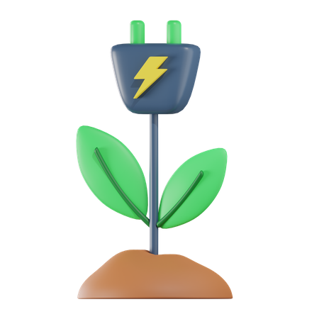 Eco Power Plug 3D Icon