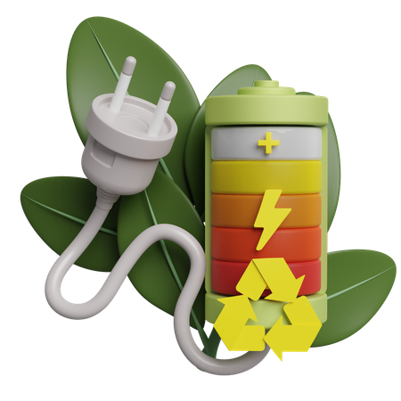Eco Recycle Battery  3D Icon