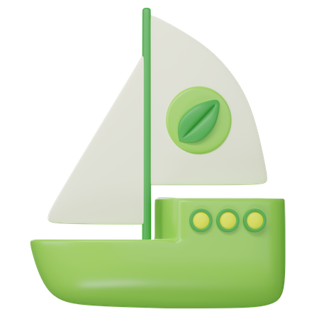 Eco Sailboat  3D Icon