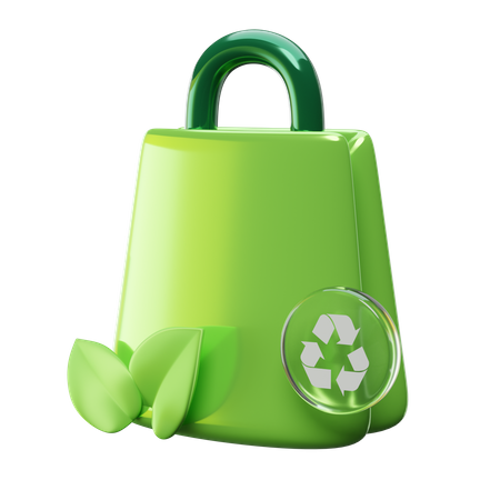 Eco Shopping Bag 3D Icon