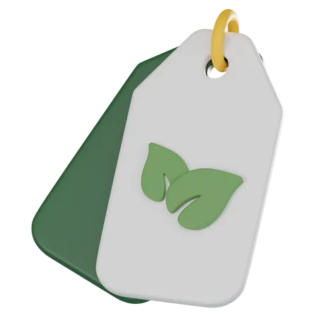 Eco Tag Symbolizing Sustainable Living And Environmental Responsibility Ideal For Eco Friendly Concepts 3 D Render Illustration 3D Icon