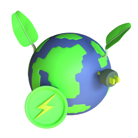 Energia ecológica da terra  3D Icon