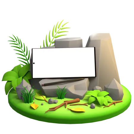 Celular ecológico verde  3D Illustration