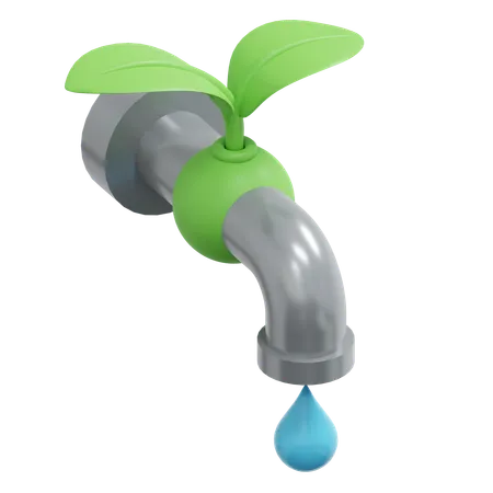 Eco Water Tap 3 D Icon Environment Friendly Illustration 3D Icon
