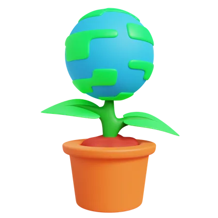 Ecología mundial  3D Icon