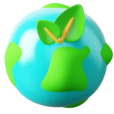 Ecological earth  3D Icon