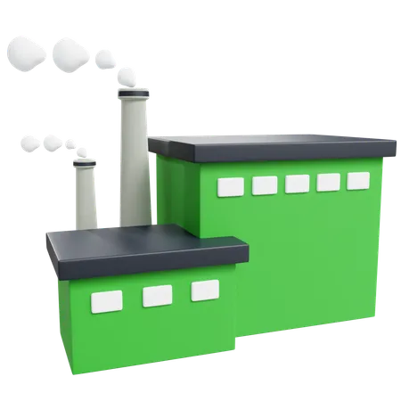 3 D Ecology Factory With Isolated Background 3D Icon
