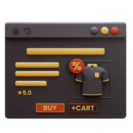 Ecommerce Landing Page  3D Icon