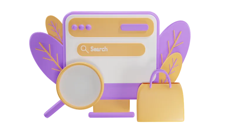 Ecommerce search  3D Icon