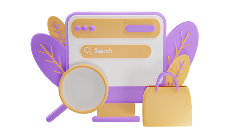 Ecommerce search 3D Icon