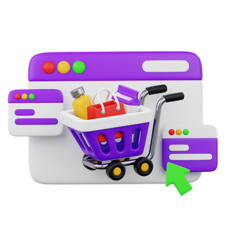 Ecommerce Shopping Cart  3D Icon