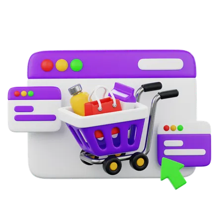 Ecommerce Shopping Cart  3D Icon