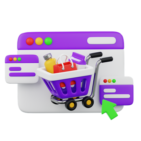 Ecommerce Shopping Cart  3D Icon