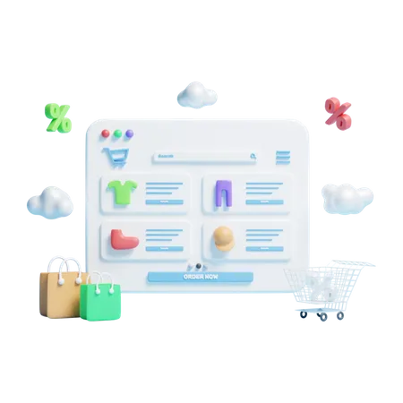 Ecommerce Website  3D Icon