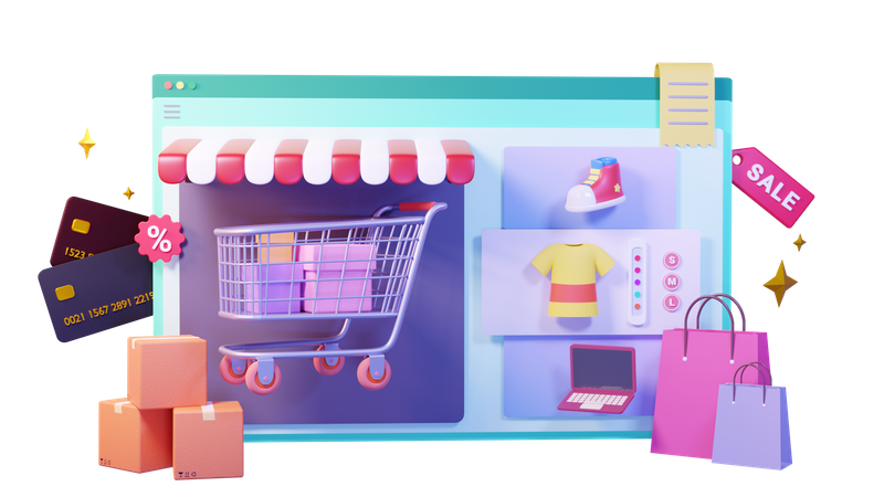 Ecommerce Website  3D Icon