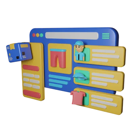 Ecommerce Website  3D Icon