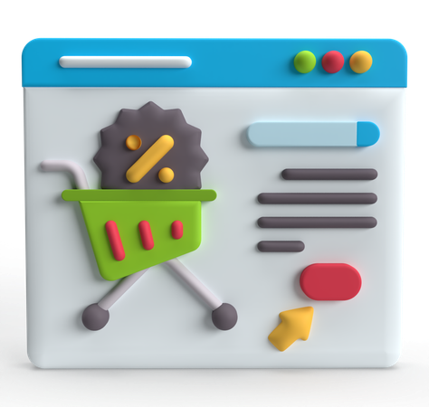 Ecommerce Website  3D Icon