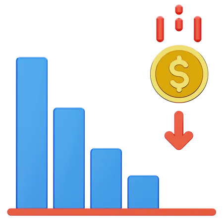 Economía abajo  3D Icon