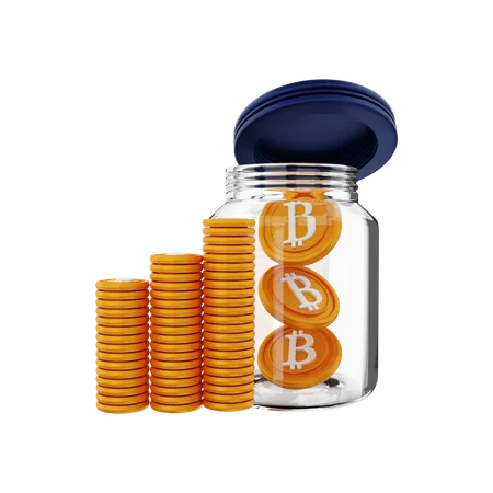 Economia de bitcoin  3D Illustration