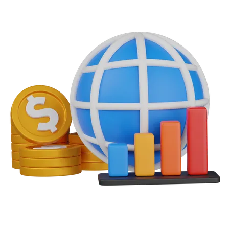 Economia mundial  3D Icon