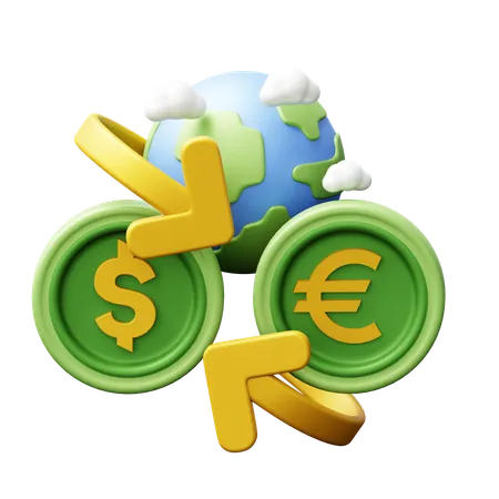 Troca de Economia Global  3D Icon