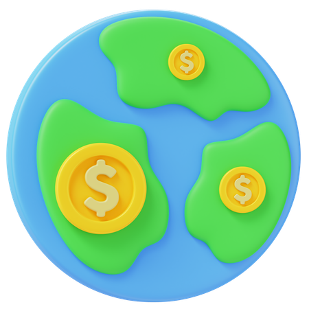 Economia mundial  3D Icon