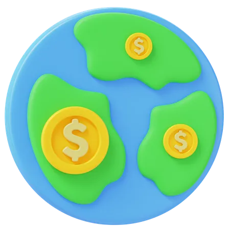 Economia mundial  3D Icon