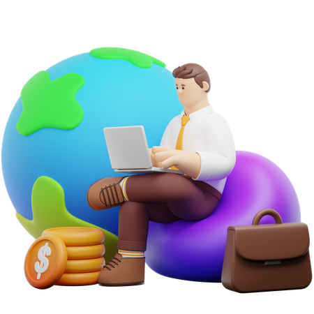 Economía global negocios  3D Icon