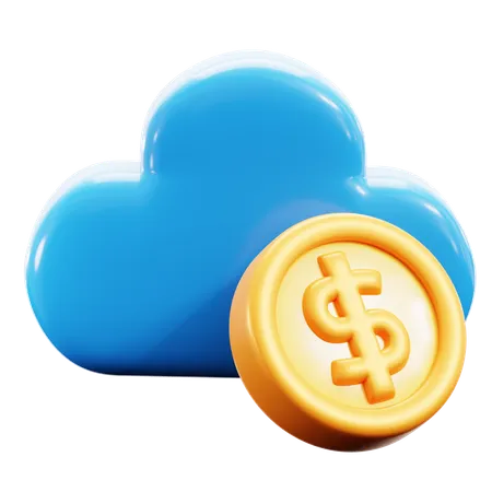 Economía de la nube  3D Icon
