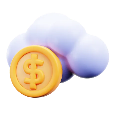 Economía de la nube  3D Icon