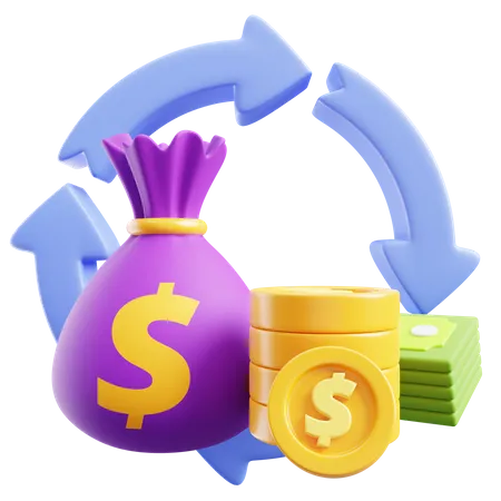 Recuperação da economia  3D Icon